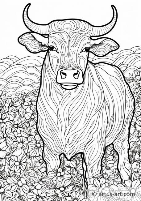 Página para colorear de ganado